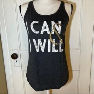 Gray "I Can & I Will" Tank Top Size Medium